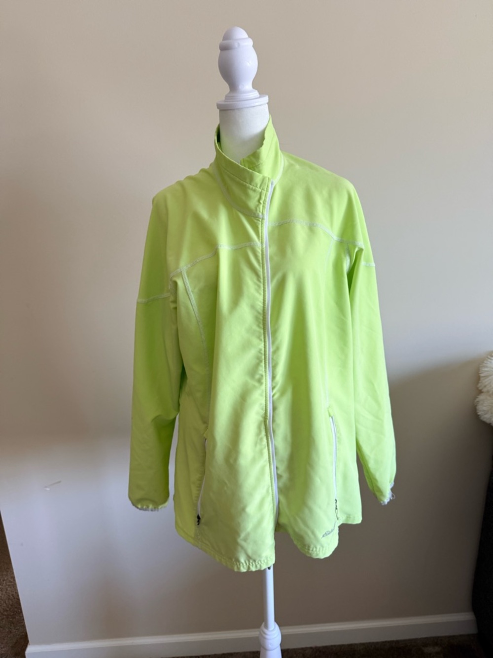 Eddie Bauer Neon Lime Zip-Front Ski Jacket